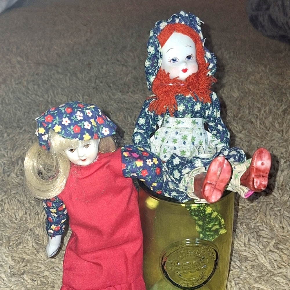 Vintage Old Porcelain Dolls Sarah&Jane Doe